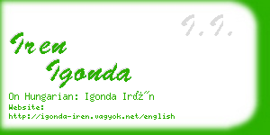 iren igonda business card